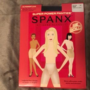 SPANX Super Power Panties mid-thigh shaper. Black. Size B NWOT